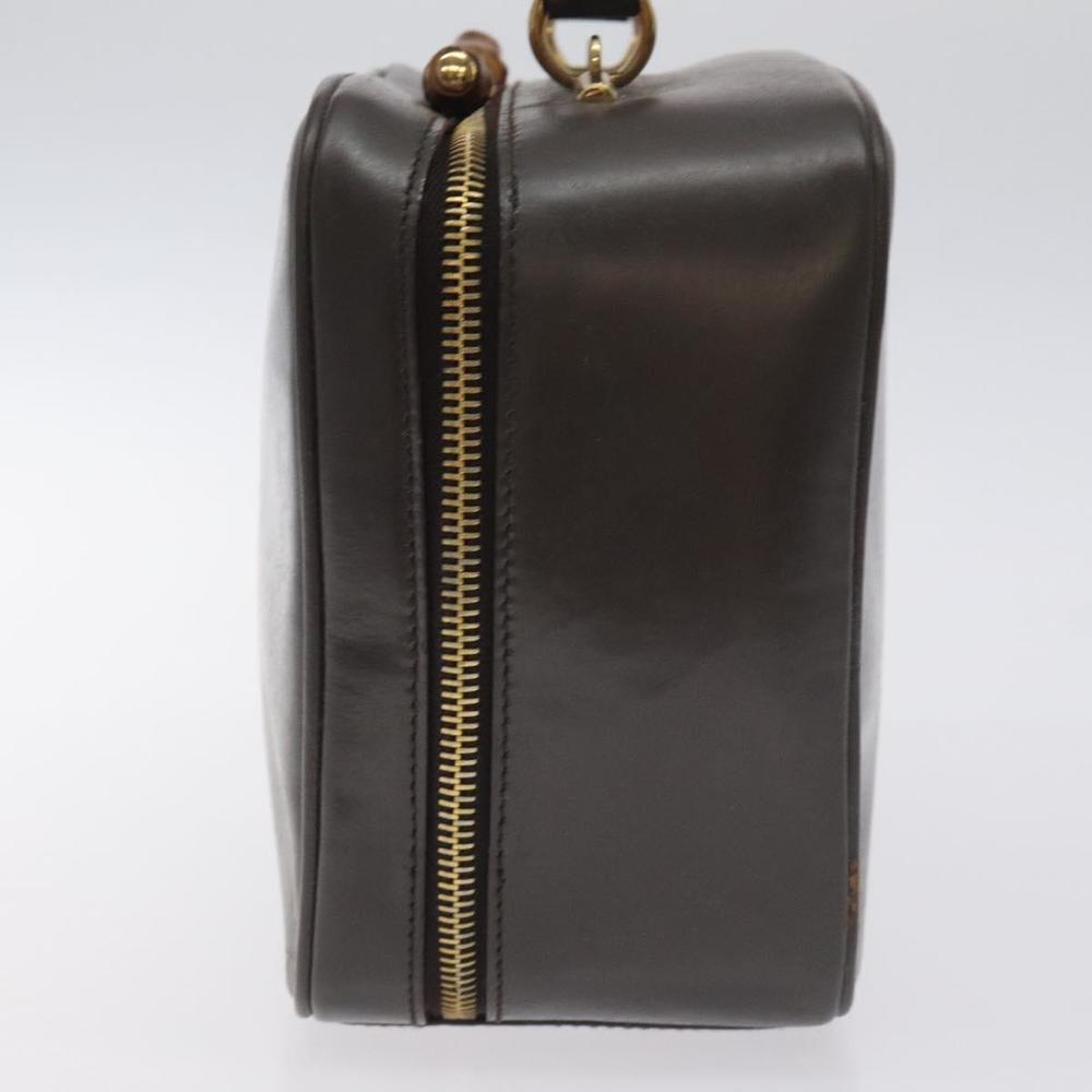 GUCCI Bamboo Hand Bag Patent leather Dark Brown Gold 000 270 0323 Auth 129452 - Picture 4 of 16